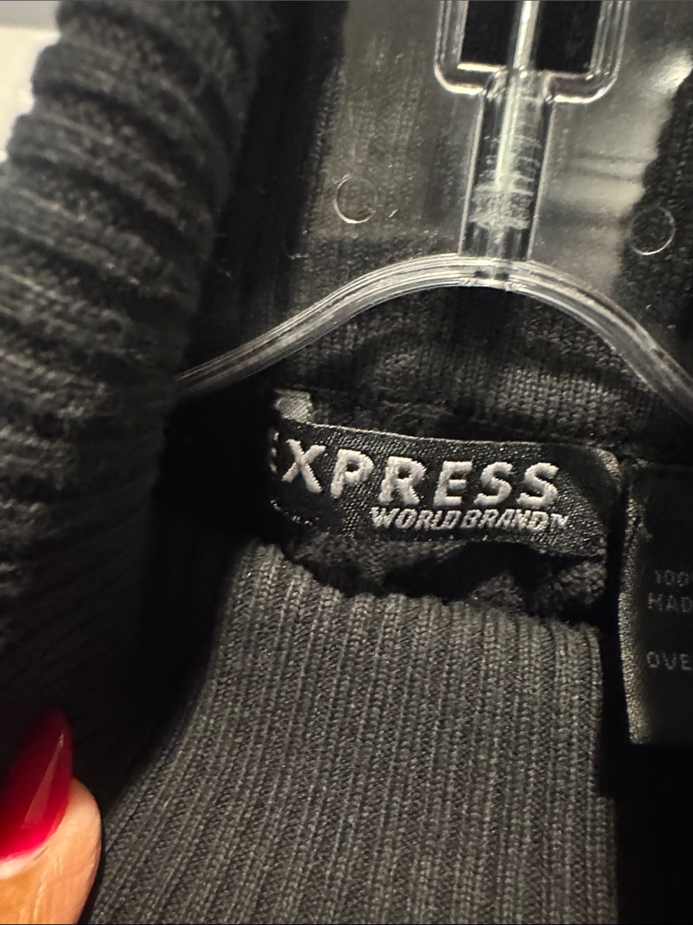 Express Black Ribbed Turtleneck Sweater in 100% Cotton. - Picture 5 of 9